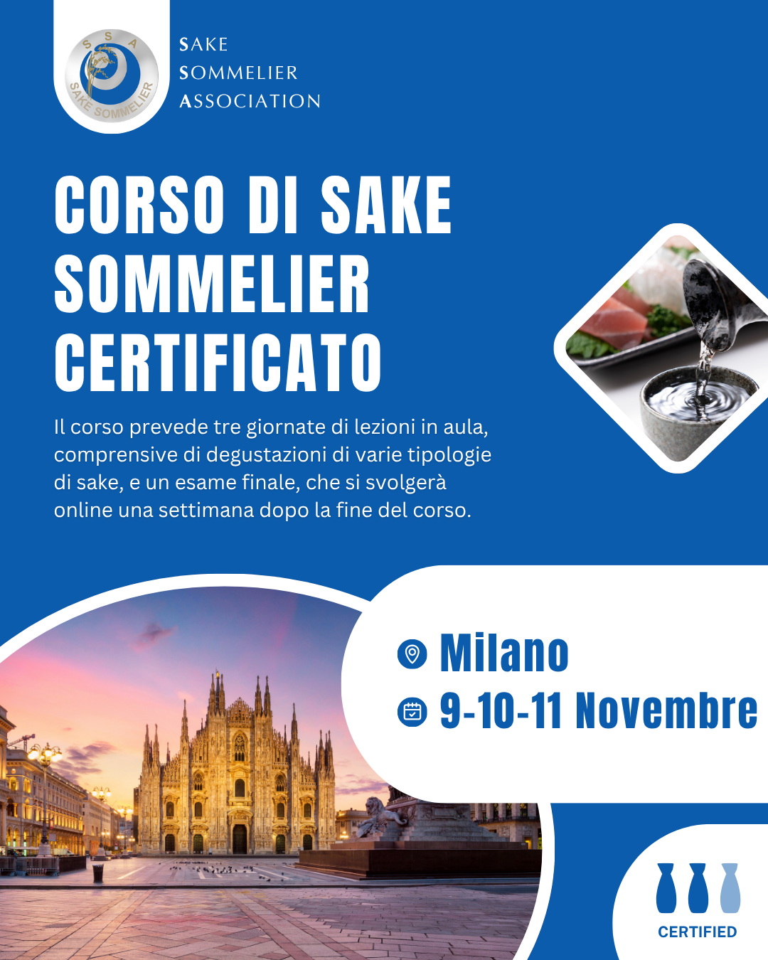 Corso di Sake Sommelier Certificato - Novembre 2026, Milano
