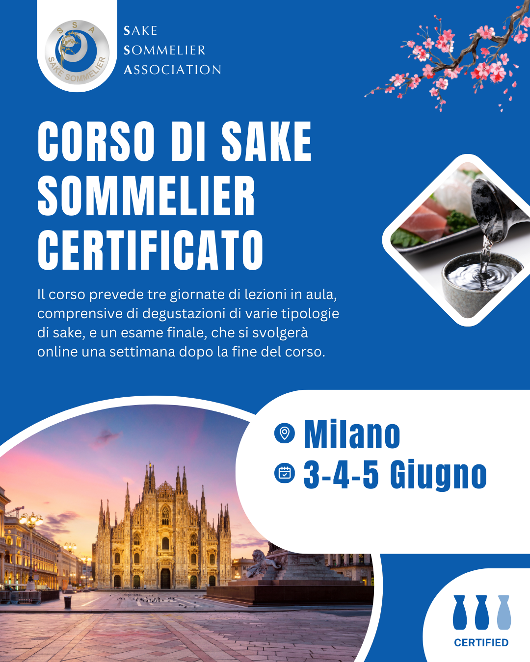 Corso di Sake Sommelier Certificato - Giugno 2025, Milano