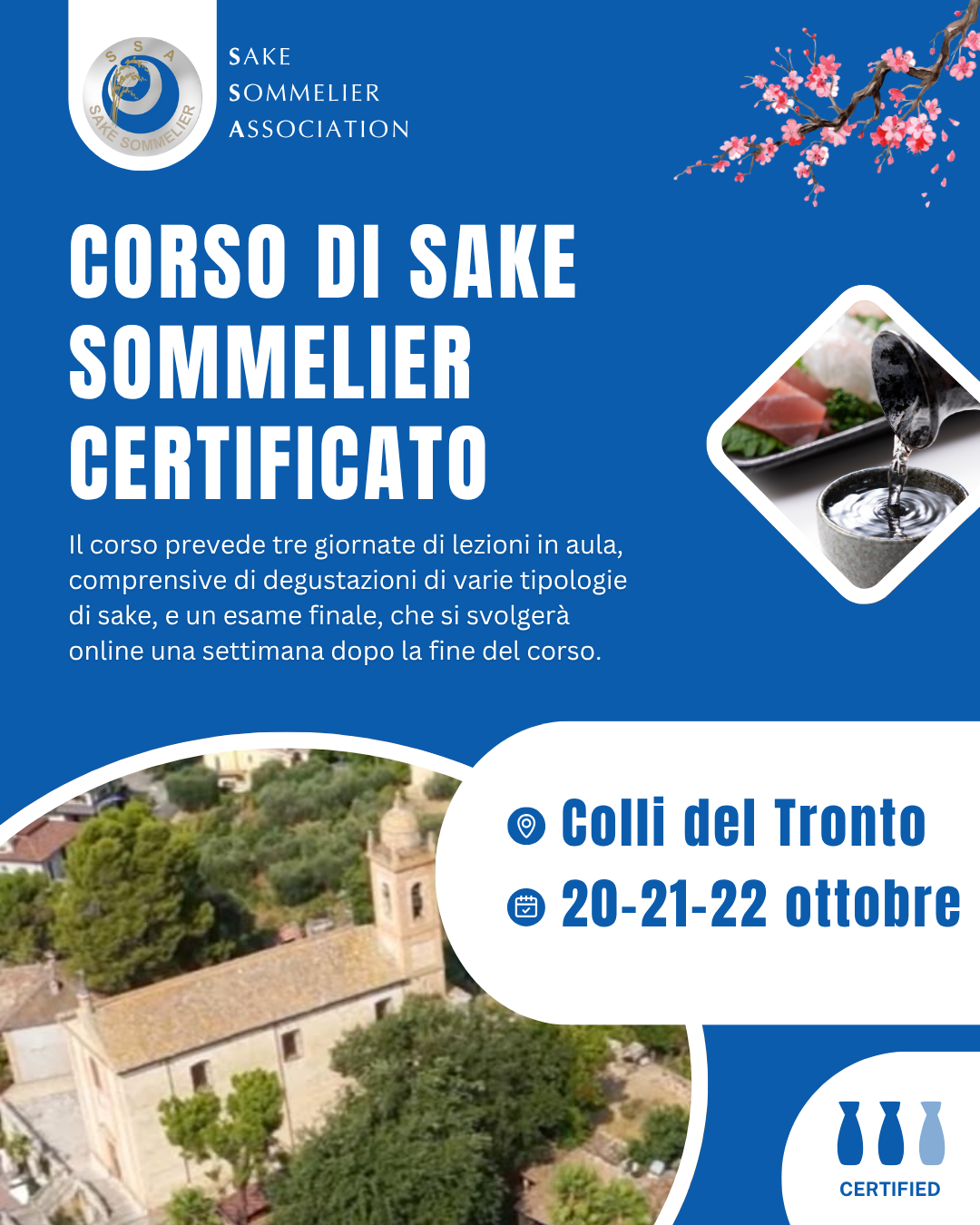 Corso di Sake Sommelier Certificato - Ottobre 2025, Colli del Tronto