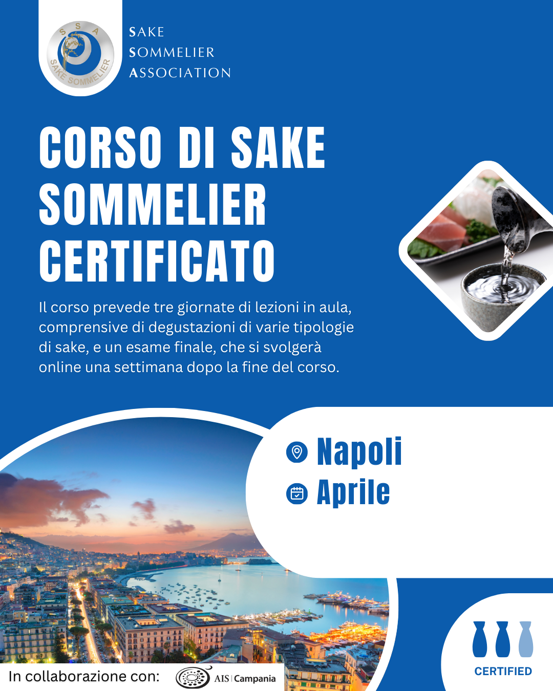 Corso di Sake Sommelier Certificato - Aprile 2026, Napoli