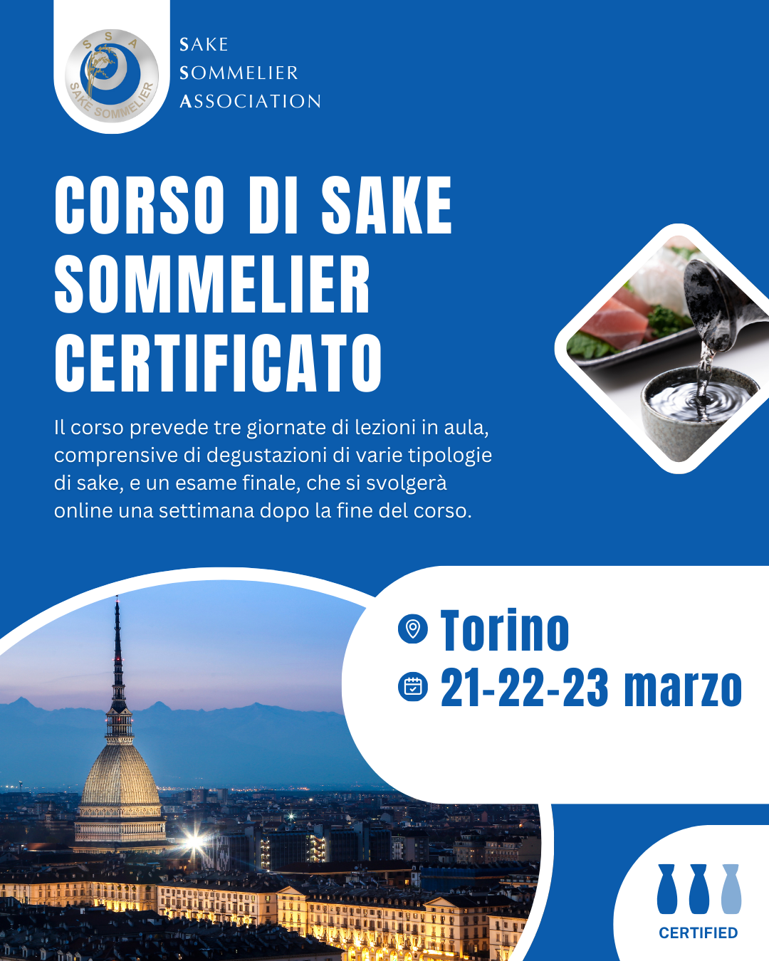Corso di Sake Sommelier Certificato - Marzo 2026, Torino