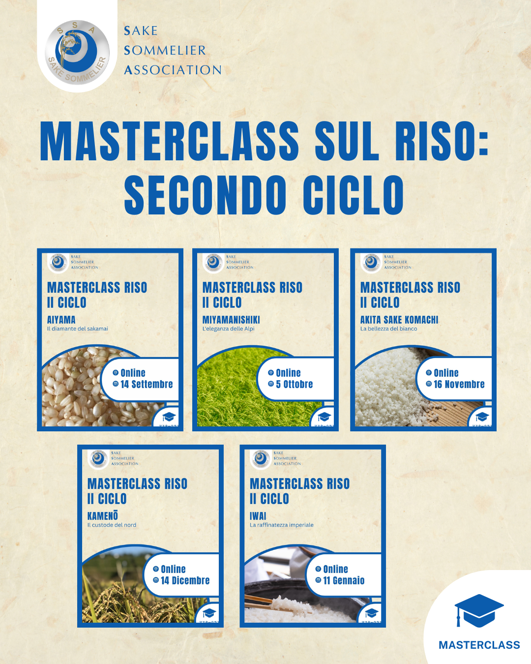 MASTERCLASS SUL RISO (II ciclo) – Pacchetto da 5