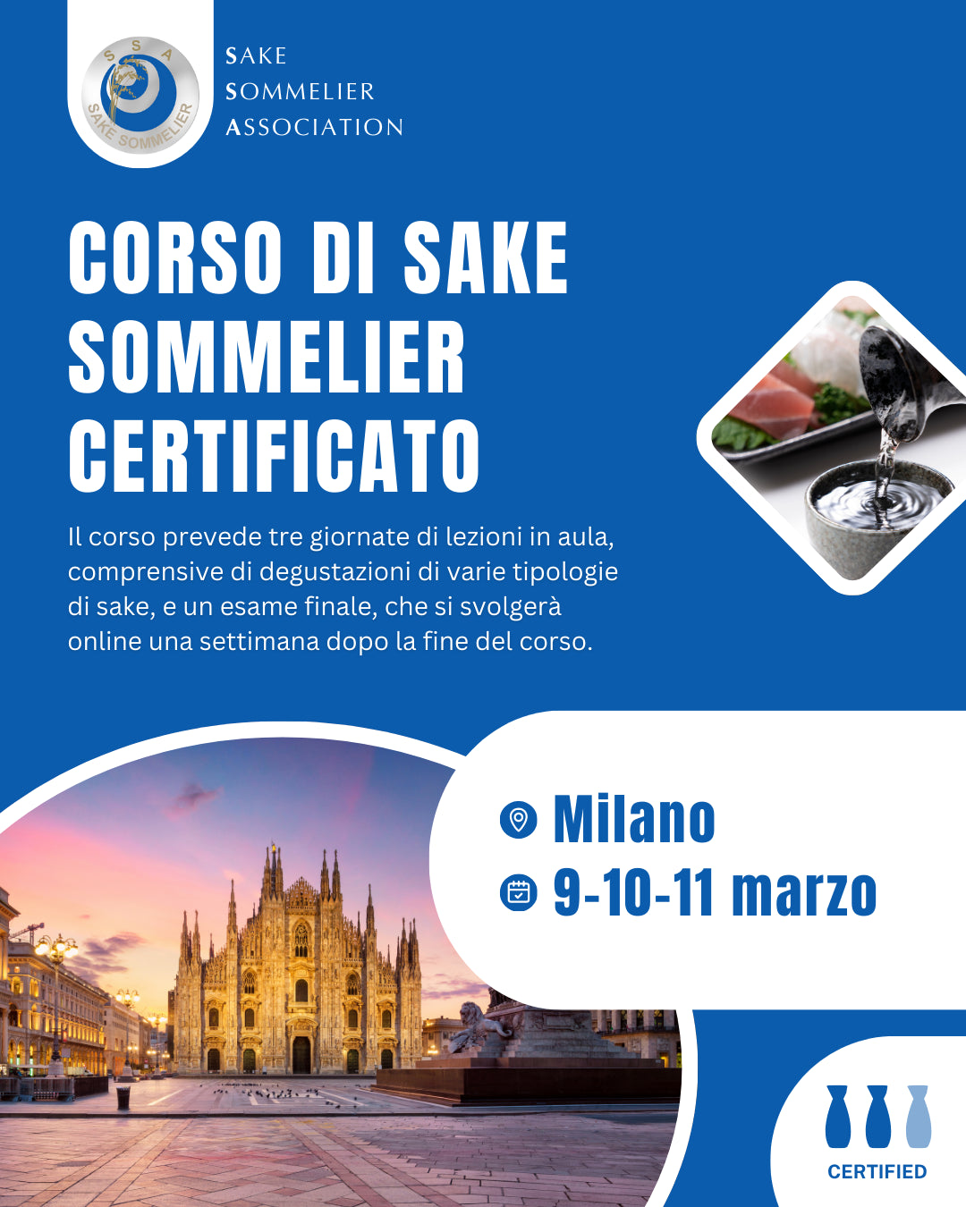 Corso di Sake Sommelier Certificato - Marzo 2026, Milano