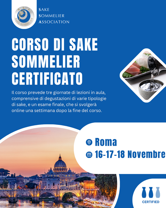 Corso di Sake Sommelier Certificato - Novembre 2026, Roma
