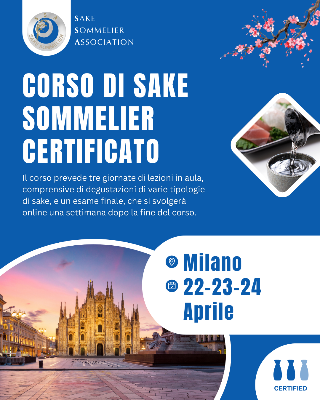 Corso di Sake Sommelier Certificato - Aprile 2025, Milano