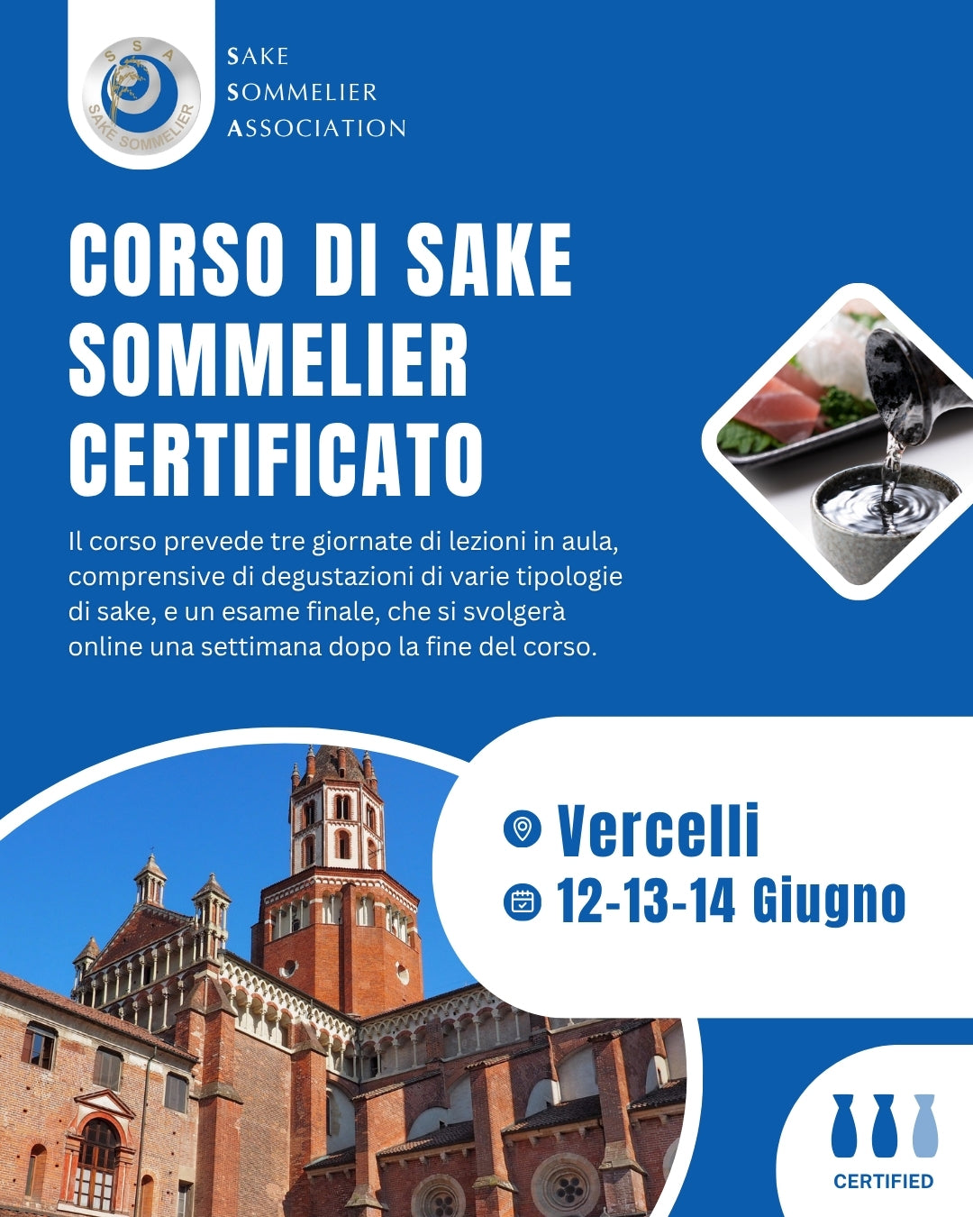 Corso di Sake Sommelier Certificato - Giugno 2026, Vercelli