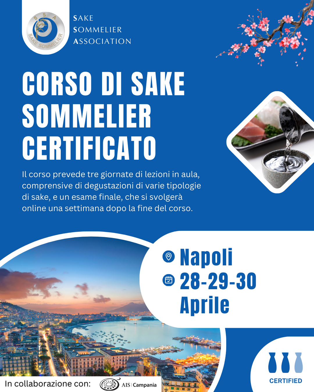 Corso di Sake Sommelier Certificato - Aprile 2025, Napoli