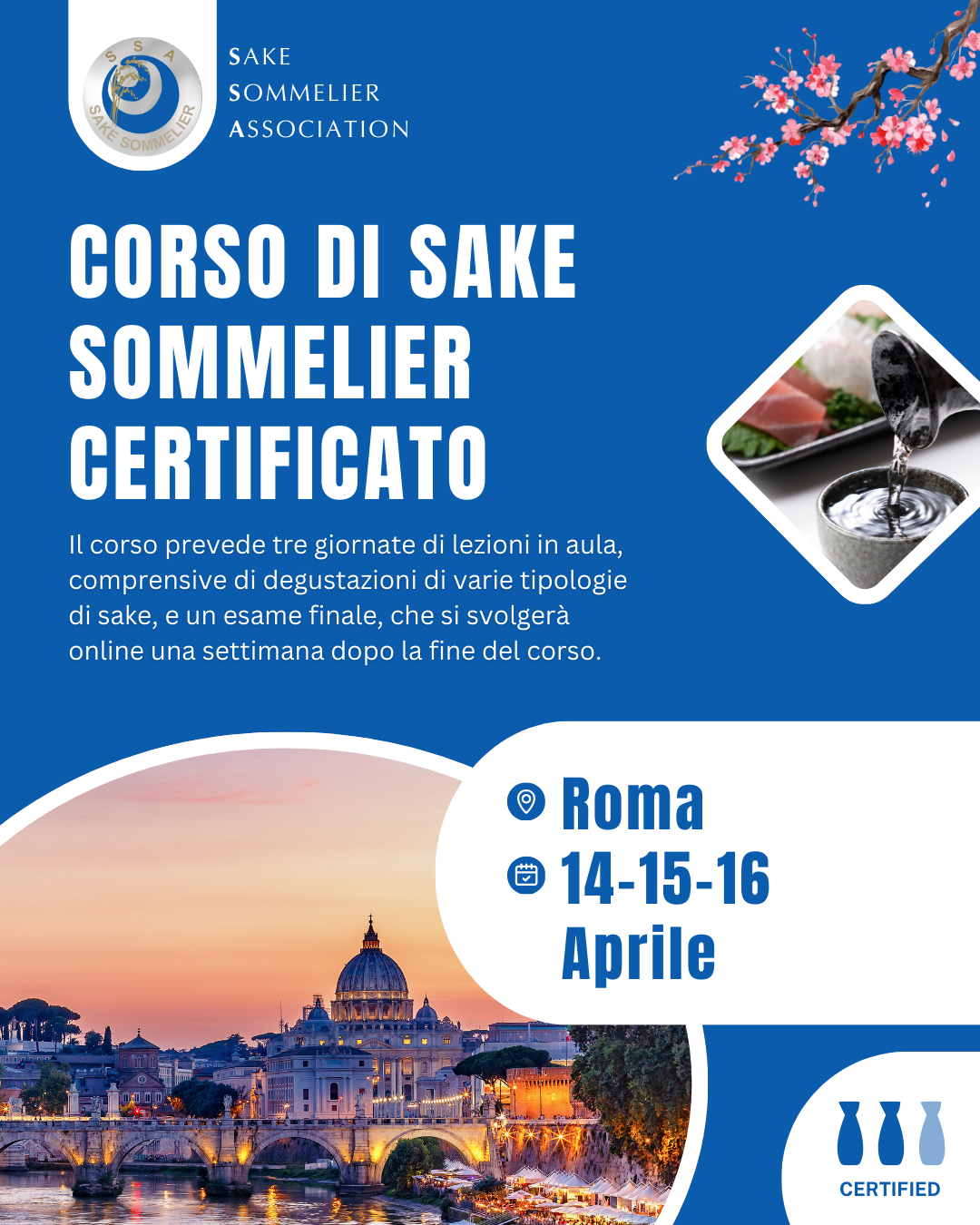 Corso di Sake Sommelier Certificato - Aprile 2025, Roma