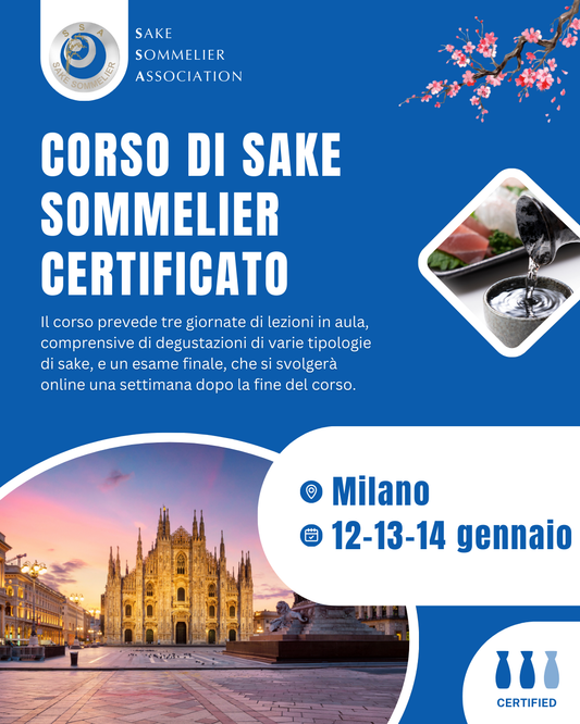 Corso di Sake Sommelier Certificato - Gennaio 2026, Milano