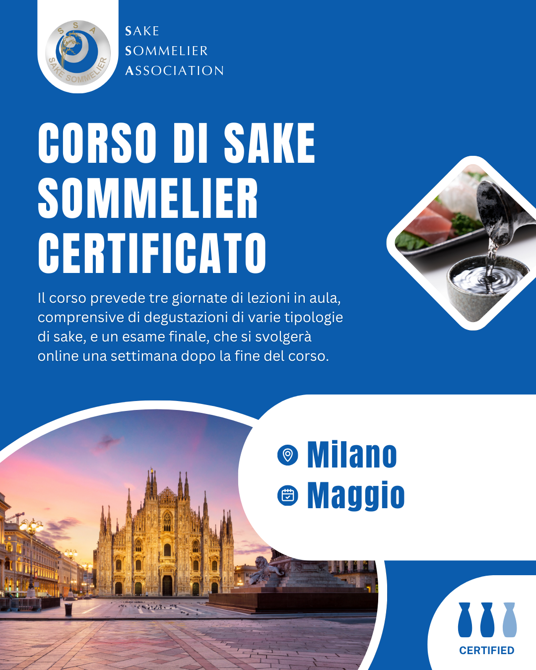 Corso di Sake Sommelier Certificato - Maggio 2026, Milano