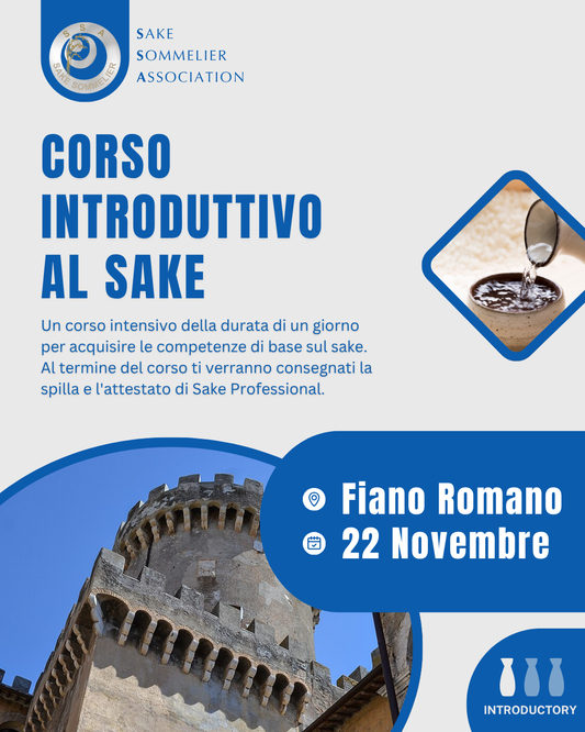 Corso Introduttivo al Sake - Novembre 2026, Fiano Romano